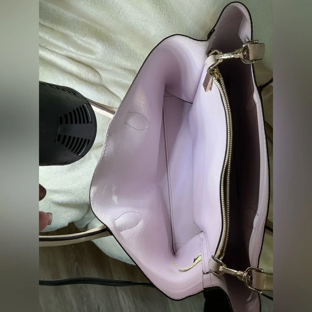 Kate Spade Eva Medium Blush Leather Satchel Nude Pink